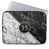 Geburtstagsgeschenk Schläfchen Schwarz-weißer Marm Laptopschutzhülle (Vorderseite)