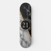 Geburtstagsgeschenk Skateboard Schwarz-weißer Karo (Vorderseite)