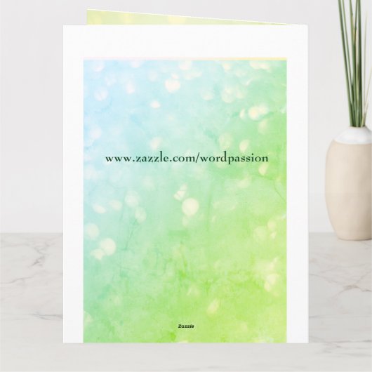 Geburtstagsgeschenk Smaragdgrüße Karte (Rückseite)