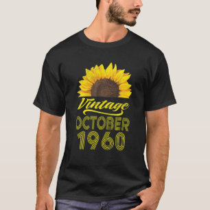 Geburtstagsgeschenk Sonnenblume Vintage Oktober 19 T-Shirt