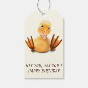 Geburtstagsgeschenk-Tags mit auffälligem Entlein u Geschenkanhänger