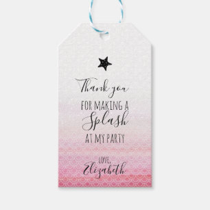 Geburtstagsgeschenk-Tags rosa Meerjungfrau Geschenkanhänger