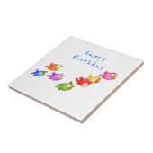 Geburtstagsgeschenk Tile Happy Flying Birds Fliese (Seite)