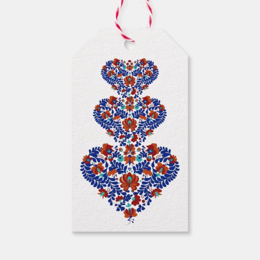Geburtstagsgeschenk / Ungarisch Rustikale Matyo Geschenkanhänger (Rückseite)