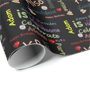 Geburtstagsgeschenk-Verpackungspapier Adam Geschenkpapier