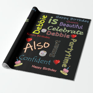 Geburtstagsgeschenk-Verpackungspapier Debbie Geschenkpapier