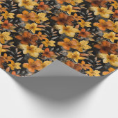 Geburtstagsgeschenk | Vibrierende Blüte auf schwar Geschenkpapier (Ecke)