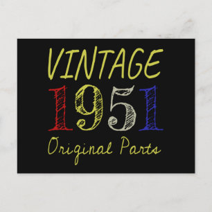 Geburtstagsgeschenk Vintag 1951 Originalteile Postkarte
