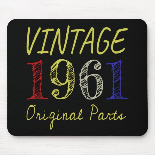 Geburtstagsgeschenk Vintag 1961 Originalteile Mousepad (Vorne)