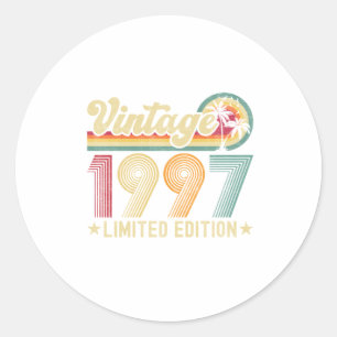 Geburtstagsgeschenk Vintager Stil für die 1997er Runder Aufkleber