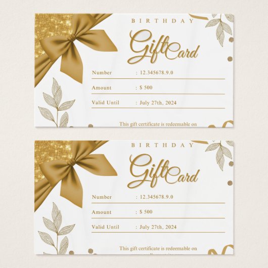 Geburtstagsgeschenk Visitenkarte (Vorne & Hinten)