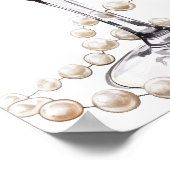 Geburtstagsgeschenk von Perlen und Prosecco Poster (Ecke)