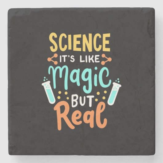 Geburtstagsgeschenk | Wissenschaft ist wie Magie Steinuntersetzer (Vorderseite)