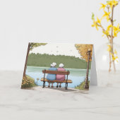 Geburtstagsgeschenke auf der Parkbank Karte (Gelbe Blume)