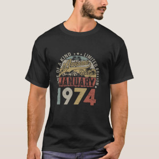 Geburtstagsgeschenke Januar 1974 Vintag Retro 50 T-Shirt