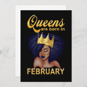 Geburtstagsgeschenke | Königinnen sind im Februar Feiertagskarte (Vorne/Hinten)