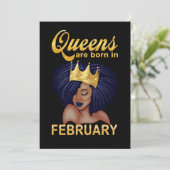 Geburtstagsgeschenke | Königinnen sind im Februar Feiertagskarte (Stehend Vorderseite)