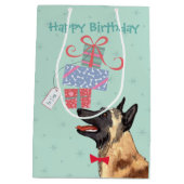 Geburtstagsgeschenke Malinois Mittlere Geschenktüte (Rückseite)