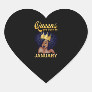 Geburtstagsgeschenke  Queens im Januar Geboren Herz-Aufkleber