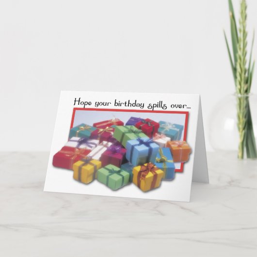 Geburtstagsgeschenke verschütten karte (Vorderseite)