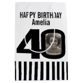 Geburtstagsgeschenktasche mit 40 Fotos Mittlere Geschenktüte (Vorderseite)
