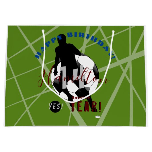 Geburtstagsgeschenktasche mit Fußballthema HAMbyWG Große Geschenktüte (Vorderseite)