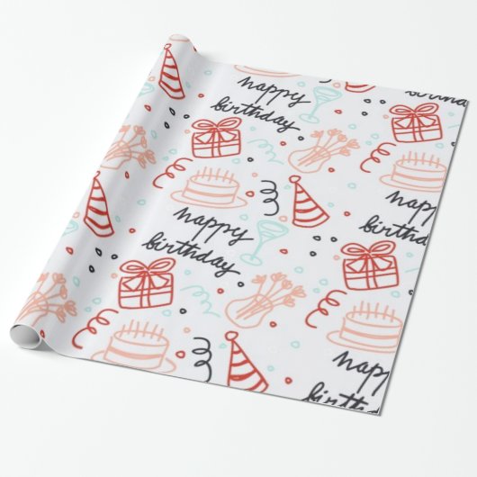 Geburtstagsgeschenkverpackung  geschenkpapier (Ungerollt)