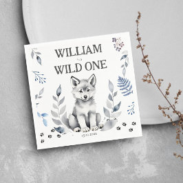 Geburtstagsgeschirr zum Thema Wild One Wolf Serviette