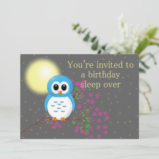 Geburtstagsgeschwür mit Eule Karte (Stehend Vorderseite)