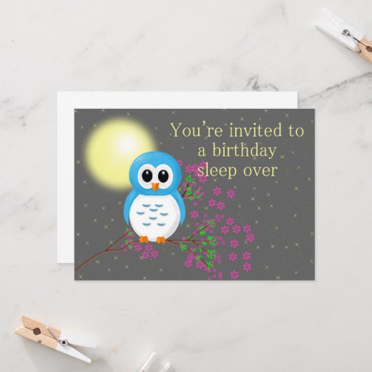 Geburtstagsgeschwür mit Eule Karte (Vorderseite/Rückseite Beispiel)