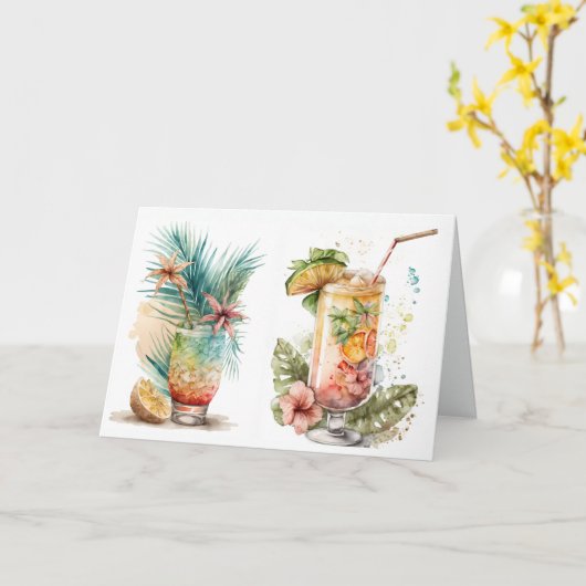 Geburtstagsgetränke Karte (Gelbe Blume)