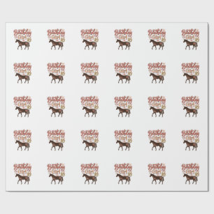 Geburtstagsgirl 10 Pferd Floral Vektor Design_1 Geschenkpapier