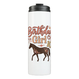 Geburtstagsgirl 10 Pferde Floral Vektor Design_1 Thermosbecher
