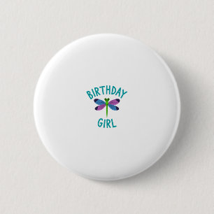 Geburtstagsgirl-Shirt Libellen-Geburtstagsfeier-Te Button