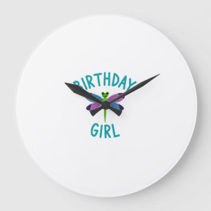 Geburtstagsgirl-Shirt Libellen-Geburtstagsfeier-Te Große Wanduhr