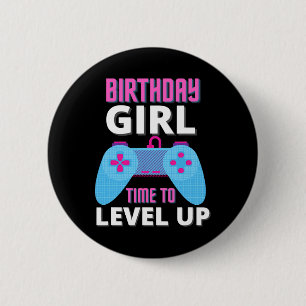 GeburtstagsGirl Time to Level Up Video Game Geburt Button