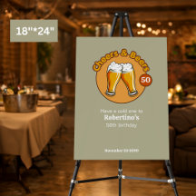 Geburtstagsgläser 'Männer-Retro Cheers & Beers' 50