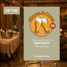 Geburtstagsgläser 'Männer-Retro Cheers & Beers' 50