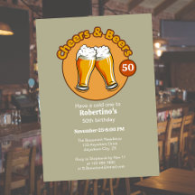 Geburtstagsgläser 'Männer-Retro Cheers & Beers' 50