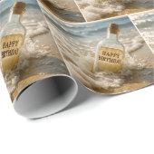 Geburtstagsglückwunsch in einer Flasche Geschenkpapier (Rolleneckpunkt)