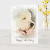 Geburtstagsgolddoodle im Rahmen Karte (Gelbe Blume)