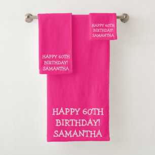 Geburtstagsgolfer Lustig 60. Rosa Mama  Badhandtuch Set