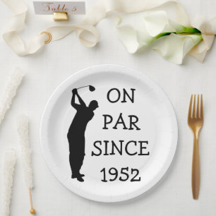 Geburtstagsgolfer Lustig 70. Geburtstag glückliche Pappteller