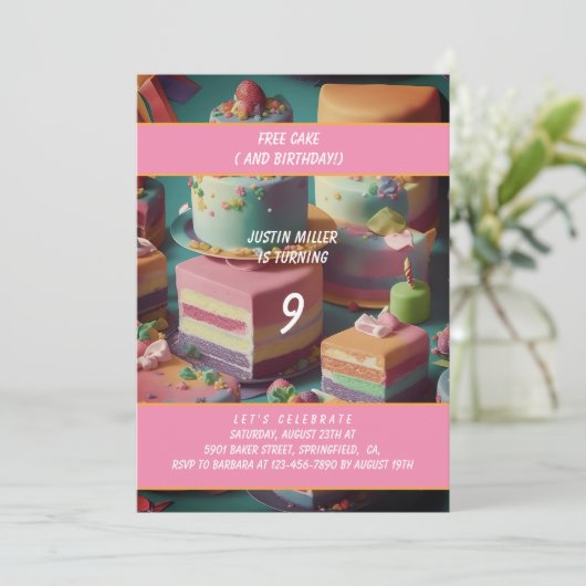 Geburtstagsgratis Einladung (Stehend Vorderseite)