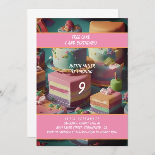 Geburtstagsgratis Einladung (Vorne/Hinten)