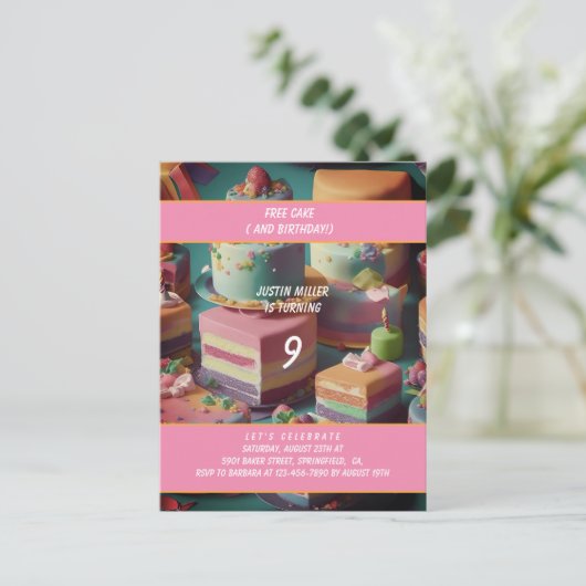 Geburtstagsgratis Postkarte (Stehend Vorderseite)