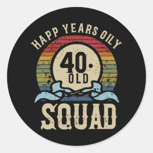 Geburtstagsgruppe Vintage 40 Jahre alt Runder Aufkleber