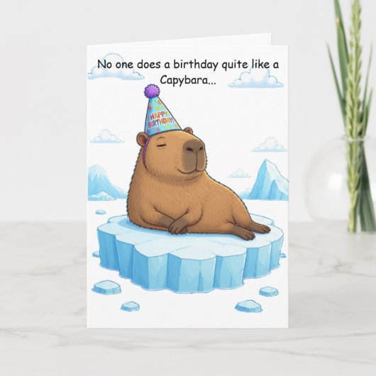 Geburtstagsgruß Capybara Chill Karte (Vorderseite)