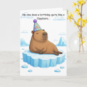 Geburtstagsgruß Capybara Chill Karte (Gelbe Blume)