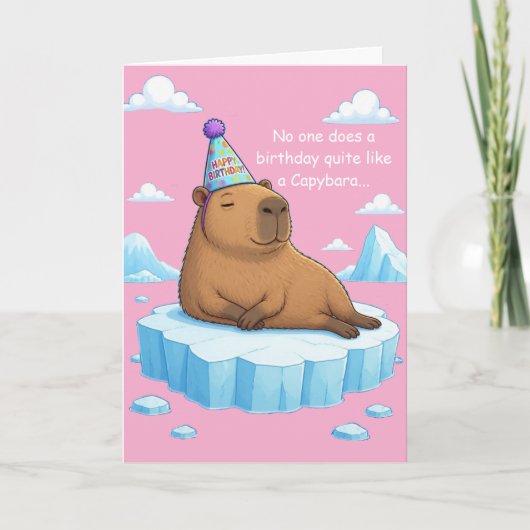Geburtstagsgruß Capybara Chill Karte (Vorderseite)